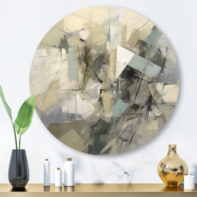 " Gray Beige Geometric Blend III "