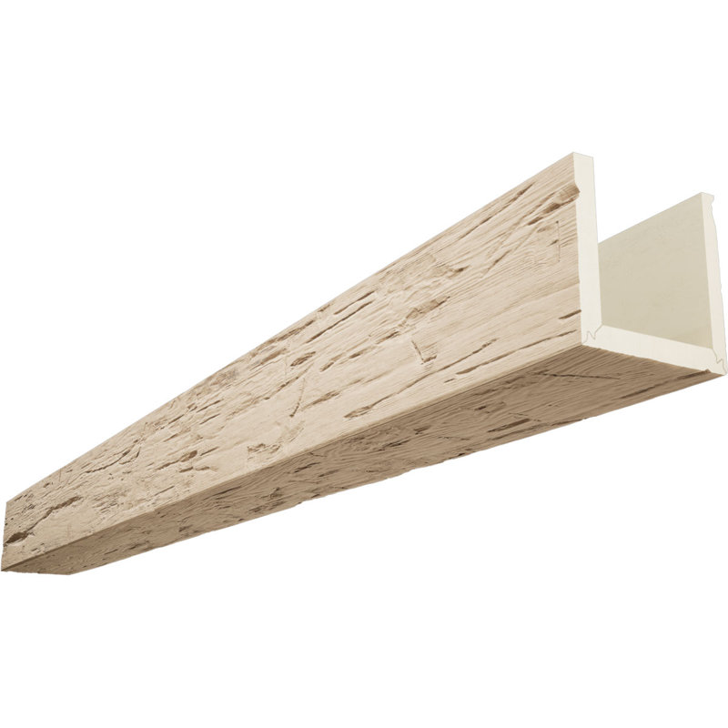 Poutre en imitation de bois taillée à la main à trois côtés (poutre en U), H 8 po x l 8 po, Sonora Desert, L 20 pi
