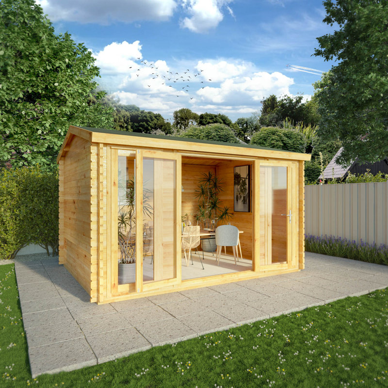 Mercia 13ft x 10ft Home Office Studio Log Cabin (28mm)