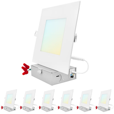 6'' Selectable Color Temperature Dimmable Air-Tight IC Rated LED Retrofit Recessed Lighting Kit