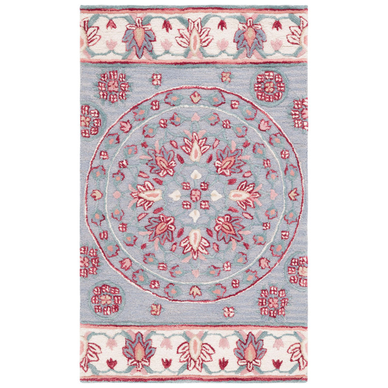 Crusita Hand Tufted Wool Floral Rug, Rectangle 3' x 5'