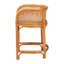 Tabouret de comptoir Bali & Pari Aria en rotin naturel avec dossier et coussin amovible