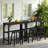 6-pieces Patio Bar Set, All Weather Hips Outdoor Waterproof 4-person Outdoor Bar Height Table And Stools, Black-1643681073-1639796295