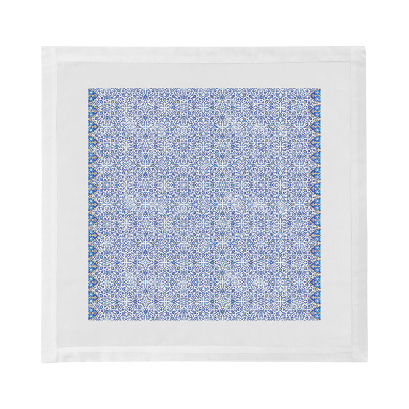 Iznik Cotton Sateen Dinner Napkins, Classic