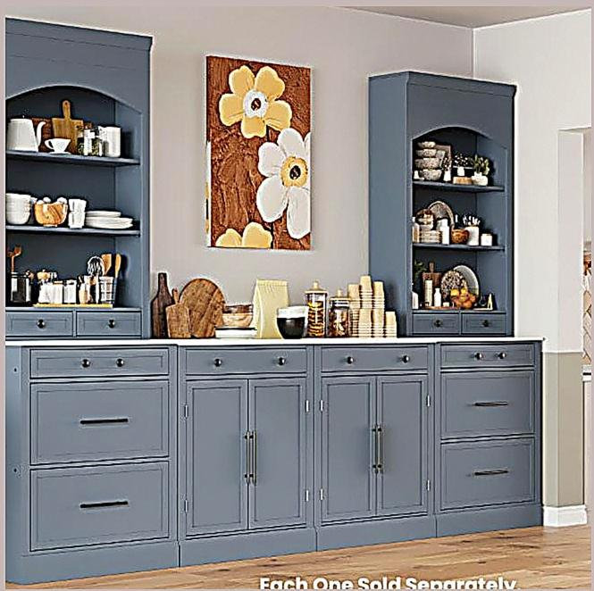 Armoire de rangement de cuisine autoportante moderne Topmax, buffet, armoire à café avec tiroir, 2 tablettes réglables et 2 tablettes de porte, convient pour la salle à manger, la cuisine, gris, ensemble de 2 pièces