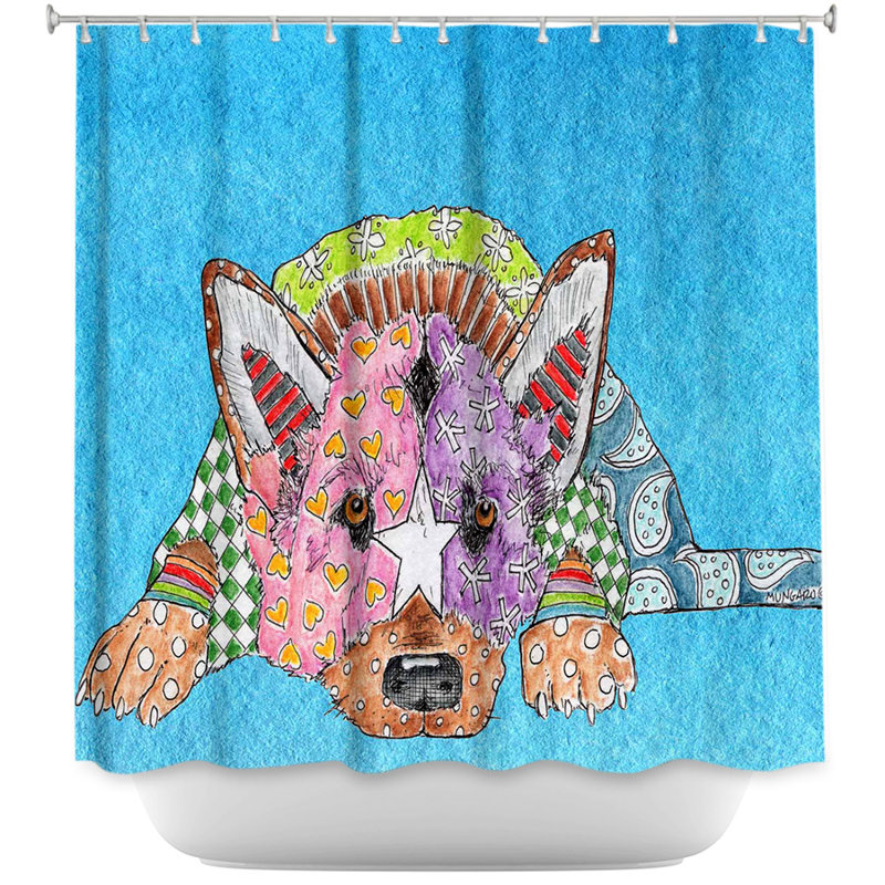 Rideau de douche simple allemand berger dog, Bleu