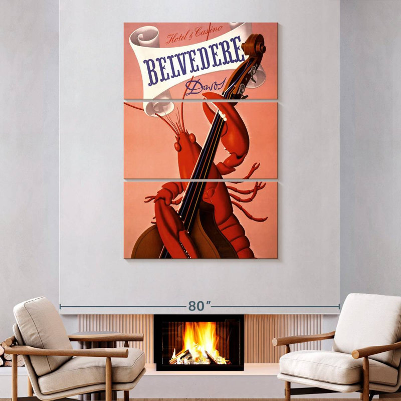 Ketti Lobster Playing Cello, 74" H x 48" W