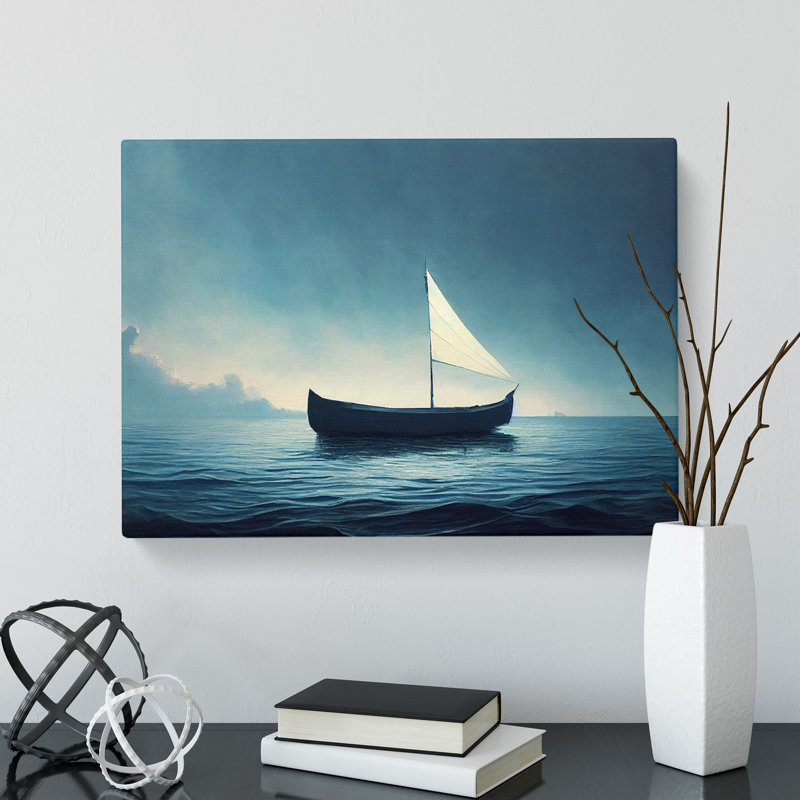 Solo Sailing Boat Vol.2 - Wrapped Canvas Painting, 35cm H x 50cm W x 3cm D