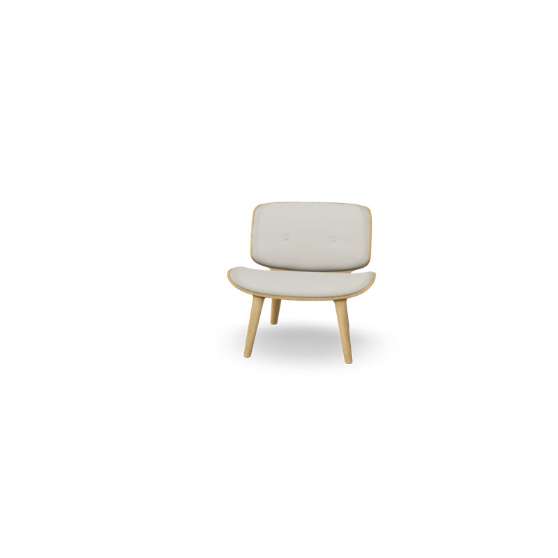 Nut Lounge Chair, White Wash Oak, Velvet Indigo