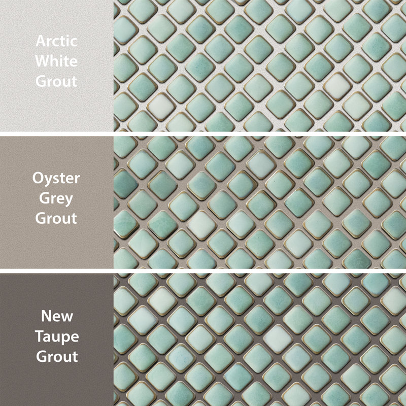 Hudson Diamond 1" x 1" Porcelain Mosaic Grid Wall & Floor Tile, Green