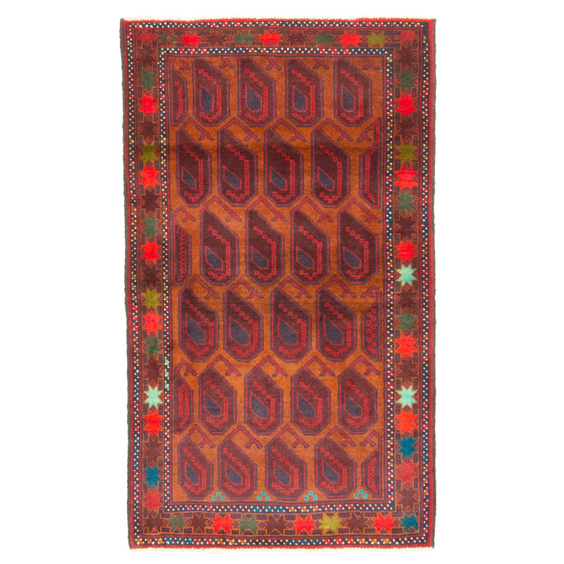 Tapis brun Teimani 2 pi 10 po x 4 pi 10 po