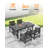HDPE Outdoor Dining Set Of 6, Patio Dining Table Set With 4 Chairs And 1 Bench, 6 Pieces HDPE Dining Set With Umbrella Hole, Outdoor Furniture Sets For Deck, Poolside, Garden-1758654813