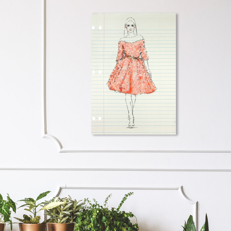 Fashion Illustration 2 - Impression sur toile, H 36 po x l 24 po