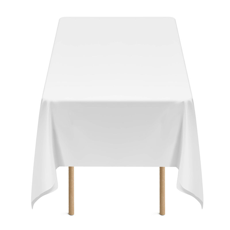 White Tablecloths for Rectangle Tables, 60 x 102 Inches, Reusable and Machine Washable Table Clothes, Wrinkle-Resistant Polyester Fabric Table Covers for Wedding, Party, Banquet