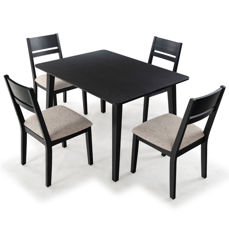 Bellalexa Rectangular 48'' L x 36'' W Dining Set, Black