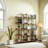 5 Tier Bookcase Home Office Open Bookshelf, Vintage Industrial Style Shelf With Metal Frame, MDF Board-2018933253