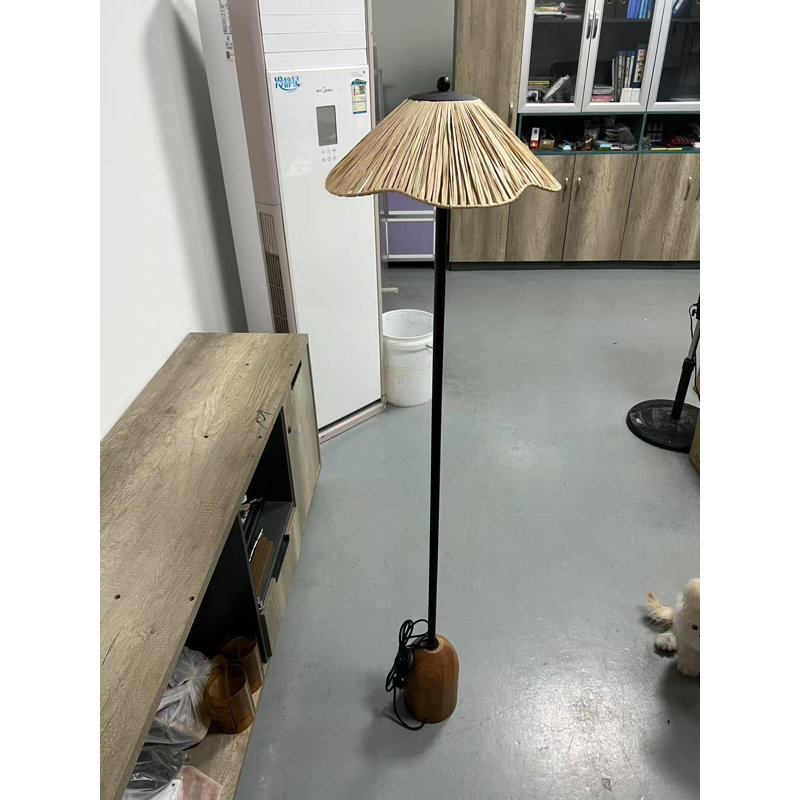 Lampe sur pied, support en bois Wabi-sabi