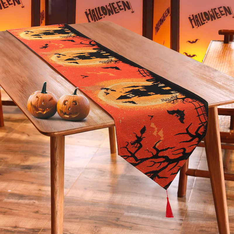 Adrienne Rectangle Halloween Polyester Table Runner