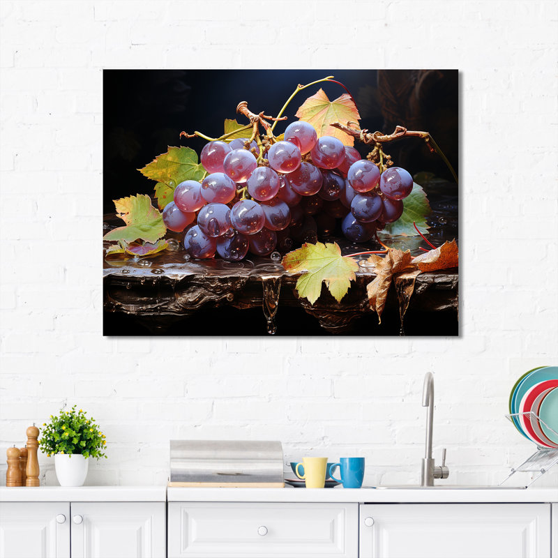 Fruits, raisins royaux Vineyard IV - fruits, art mural, H 24 po x l 32 po x P 1 po