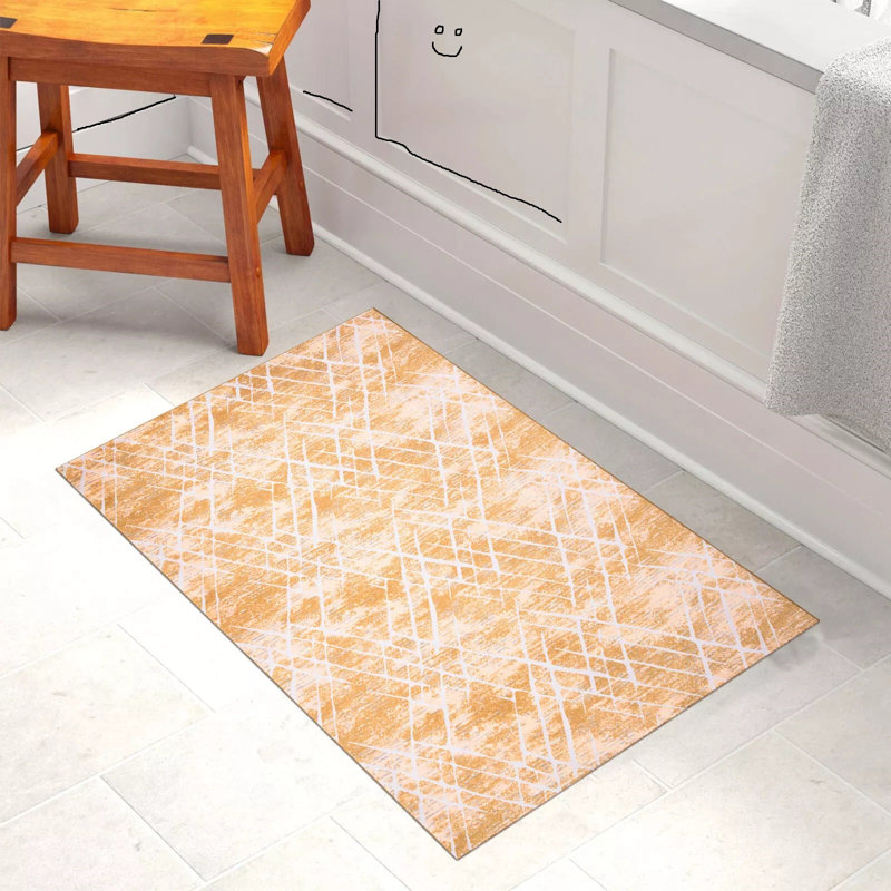 Alainah Geometric Indoor Doormat, Yellow, 80 cm L x 50 cm W
