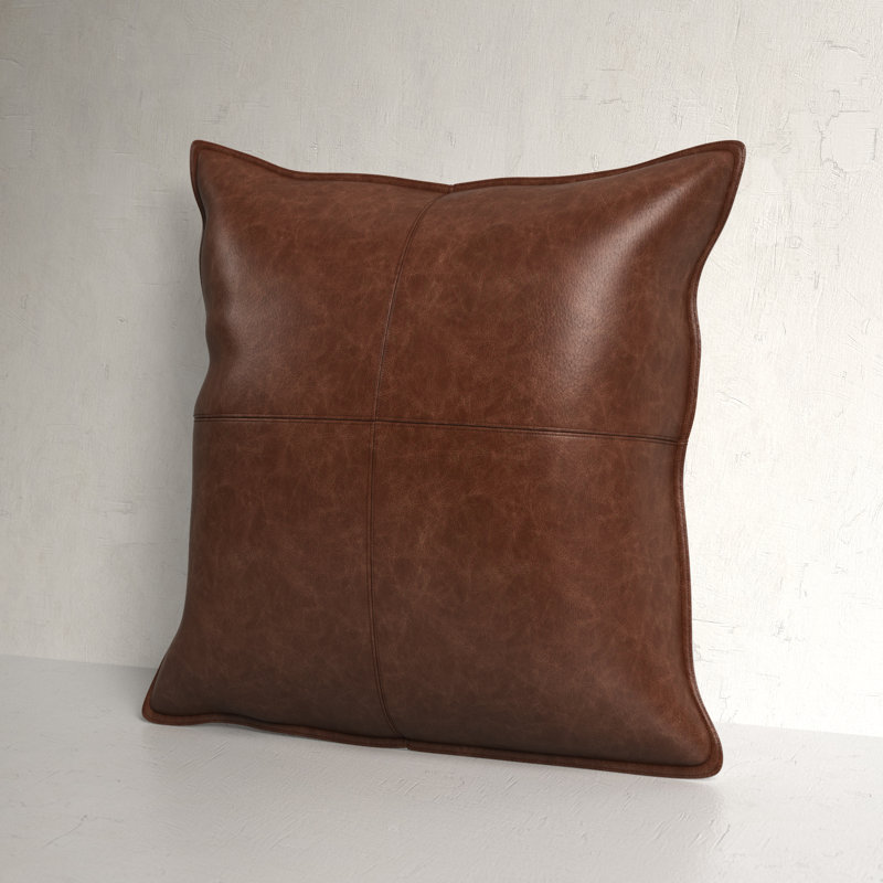 Cutler Reversible Throw Pillow, Square 22", Brown