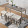 Teneile 59" Wide 3 - Preson Transitional Bar Table Set with Upholstered Tufted Stools and USB Ports