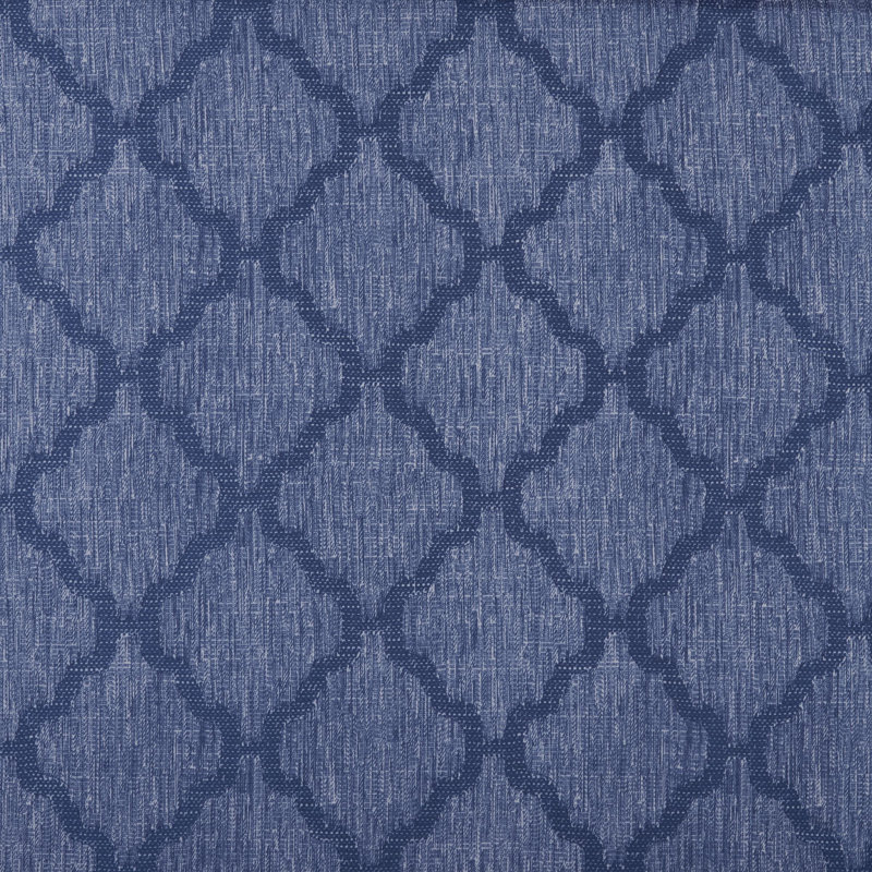 Cantonnière géométrique sur mesure 58 po, Bleu