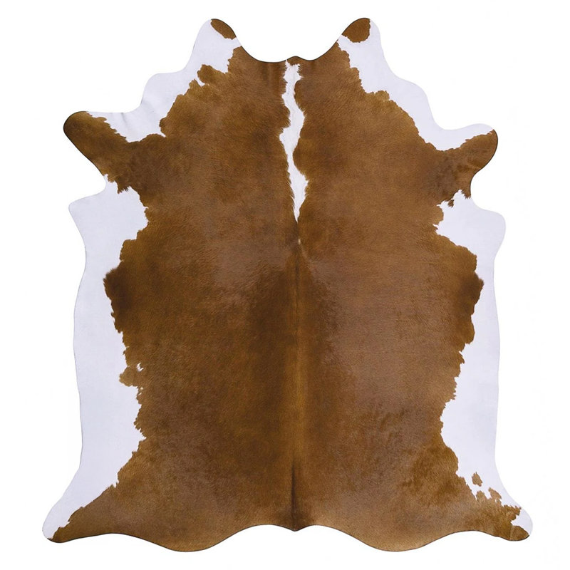Tapis en cuir de vache Hereford , Nouveauté de 5 pi 6 po x 6 pi 6 po