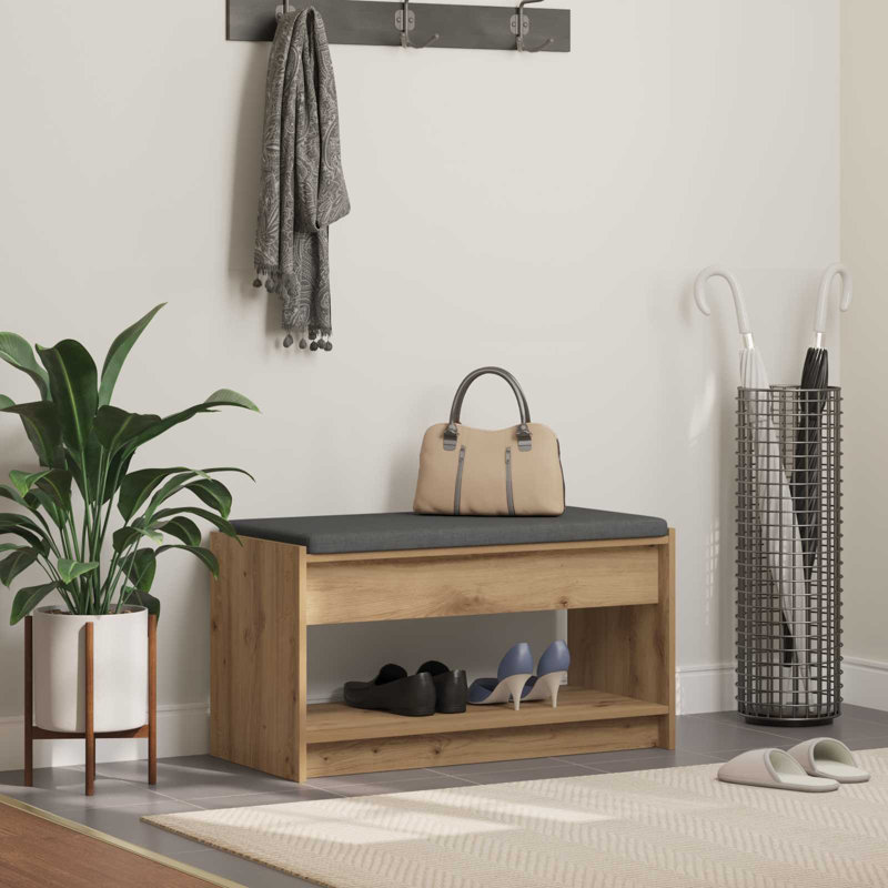 Storage Bench, Artisan Oak, 45 cm H x 83 cm L x 38 cm D
