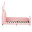 Lit plateforme tapissier simple avec tête de lit et lit rose durable-985664065