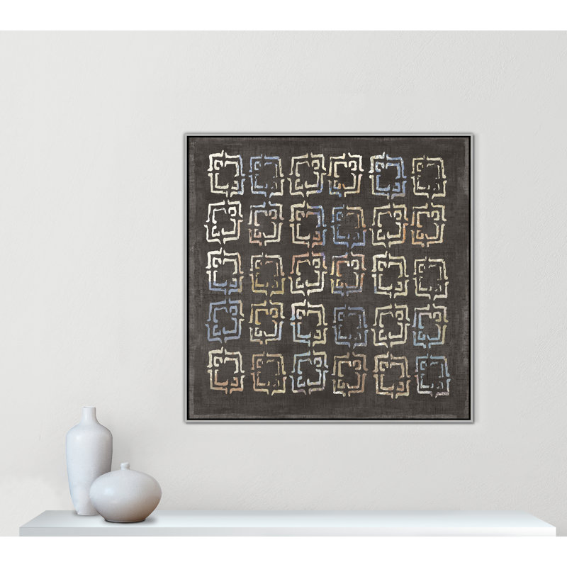 «Golden Folklore II» par Aimee Wilson, Argent, H 46,5 po x l 46,5 po