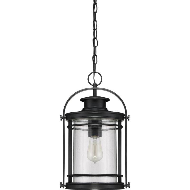 Mystic Black Glass Mini Pendant Light with Brushed Nickel Accents