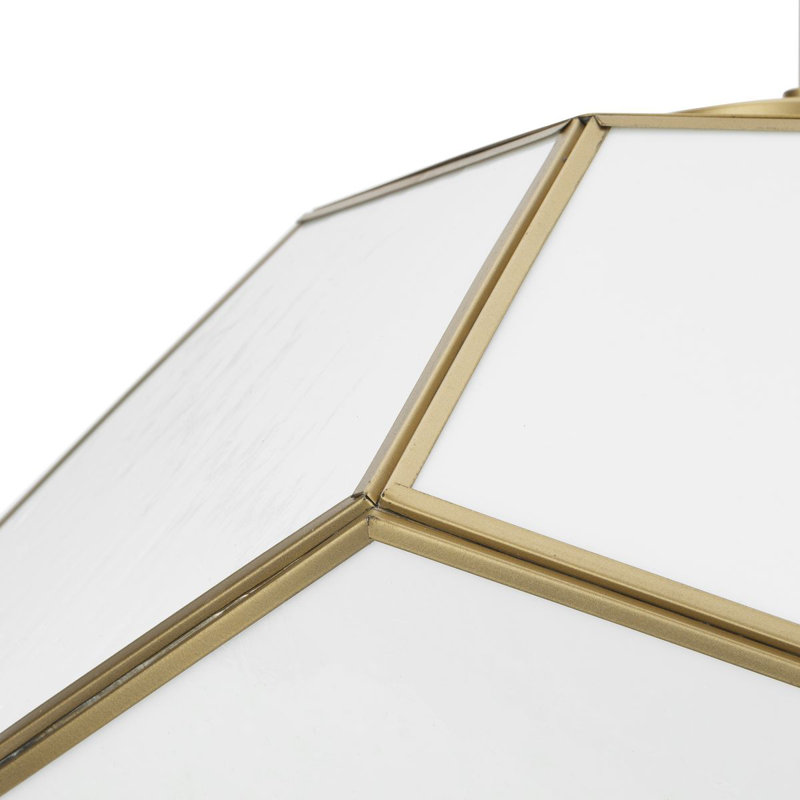 Brier 3 Light Glass Semi-Flush Mount Convertible Light, Vintage Gold