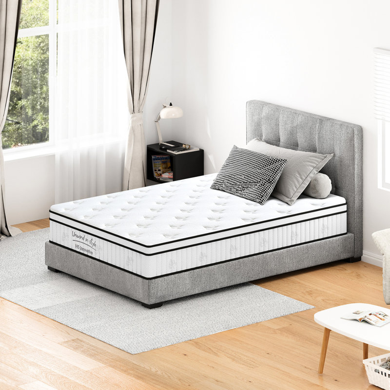 Matelas double de 12 pouces, mi-ferme, ensaché individuellement, idéal pour les personnes qui dorment sur le dos, sur le côté ou sur le ventre.