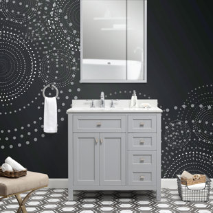 Ensemble de meuble-lavabo sur pied simple 36 po avec comptoir et lavabo Juniper