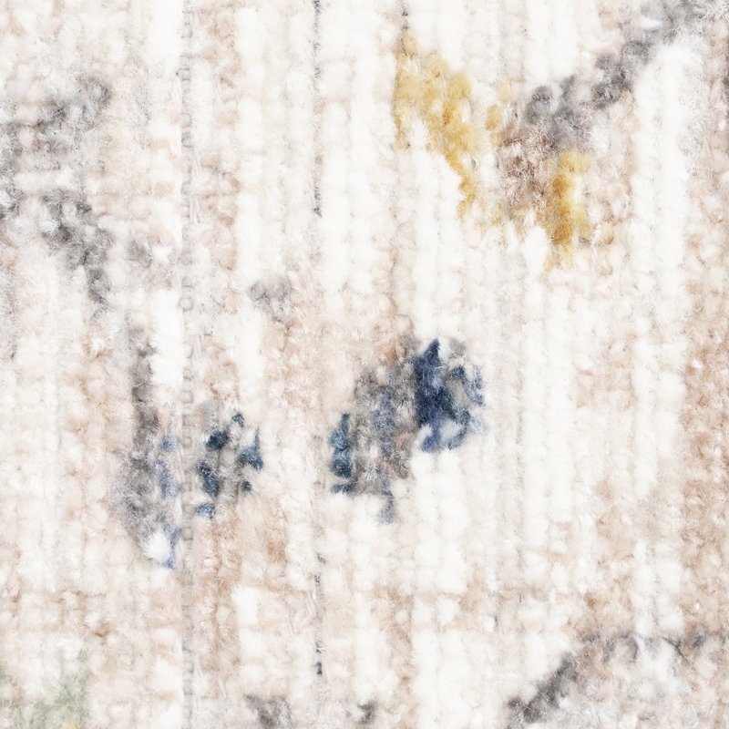 Tapis traditionnel oriental en polyester crème Gurpaige, Tapis de couloir 2 pi 3 po x 7 pi 3 po