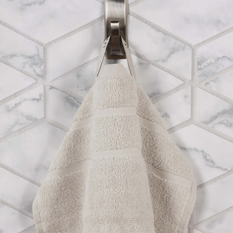 Hisela Zero Twist Cotton Solid Waffle Honeycomb Plush Soft Absorbent Medium Weight Assorted Towel Set, Stone