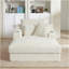Canapé à compression rembourré moderne et confortable de 47,24 pouces avec une conception de coussin unique, chaise longue pour salon, chambre à coucher, appartement, bureau, blanc