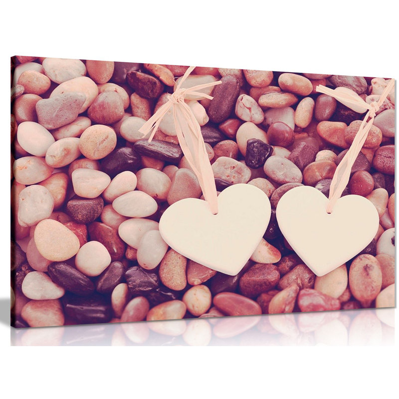 Love Hearts Stone - Wrapped Canvas Print, 31cm H x 46cm W
