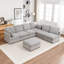 Canapé modulaire en L avec repose-pieds de rangement 7 pièces Miller-1148970174