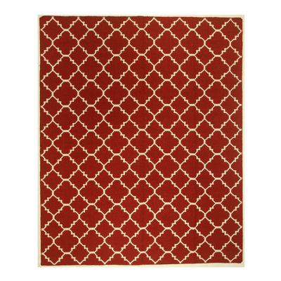 Flatweave Cotton and Wool Geometric Area Rug