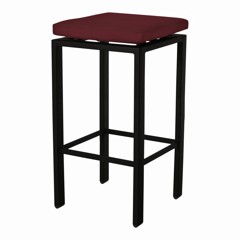 Aris Outdoor Bar Stool, Carbon Black, Sahara Cafe, 31.25"