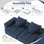 Canapé modulaire surdimensionné moderne avec méridienne et accoudoirs, coussin moelleux, sans bricolage