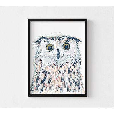 Silas Rustic Barn Style Owl Poster Cute White Bird Decor, Owl Home Decor, White Bird Home Office Entryway Wall Art, Home Book Shelf Decor