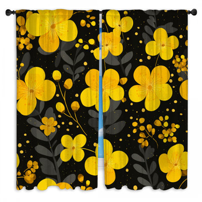Rideaux de fenêtre à motif floral obscurcissant et obscurcissant - 2 panneaux