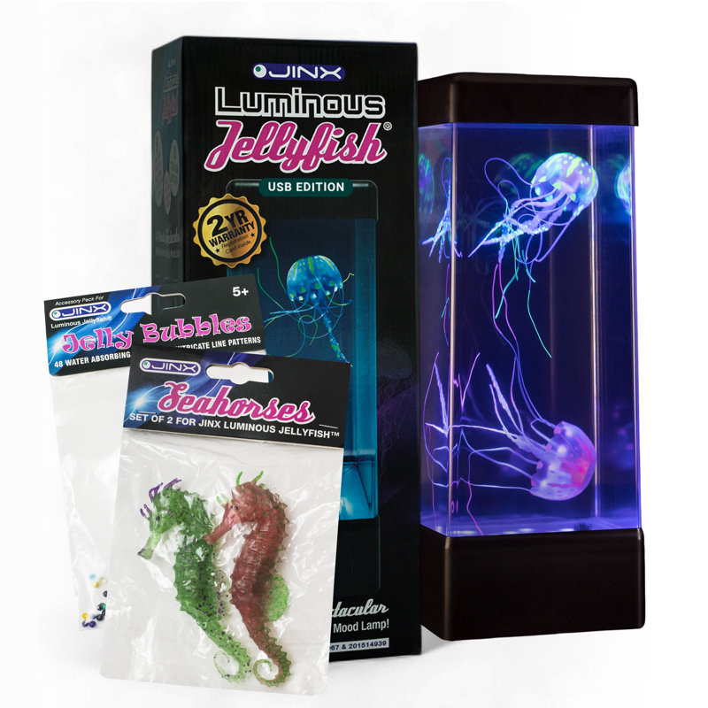 Ensemble de lampes JINX Luminous Jellyfish - avec bulles de gelée et hippocampes