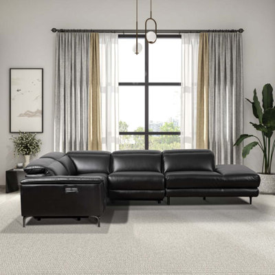 Canapé modulaire inclinable Zander - Polyuréthane noir