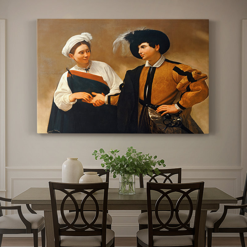 Le diseur de bonne aventure (version Capitoline) - Toile tendue Caravaggio-Gallery - c. 1594, 40 po x 60 po