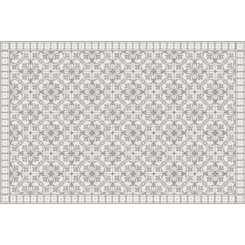 Emitt Vinyl Machine Printed Area Rug, Rectangle 4'4.4" x 6'6.7"