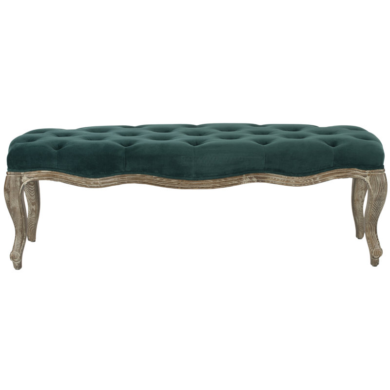 Fleur Linen Upholstered Bench, Marine